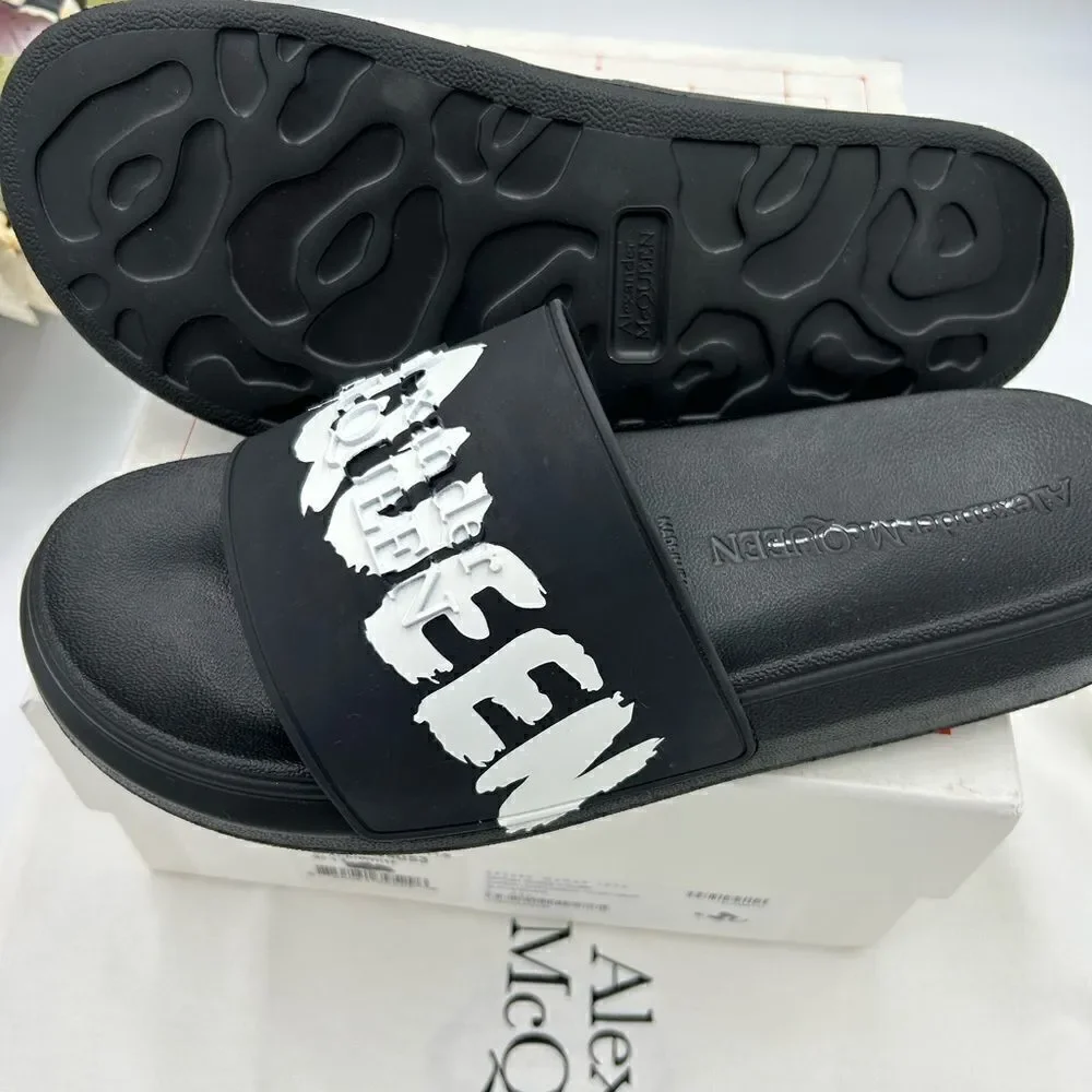Menzel Alexander McQueen rubber graffiti pool slide size 42.5 made in Italy